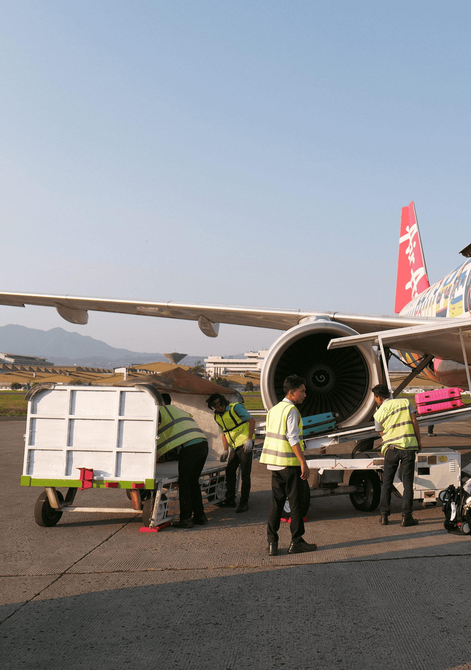 Ground crew loading cargo